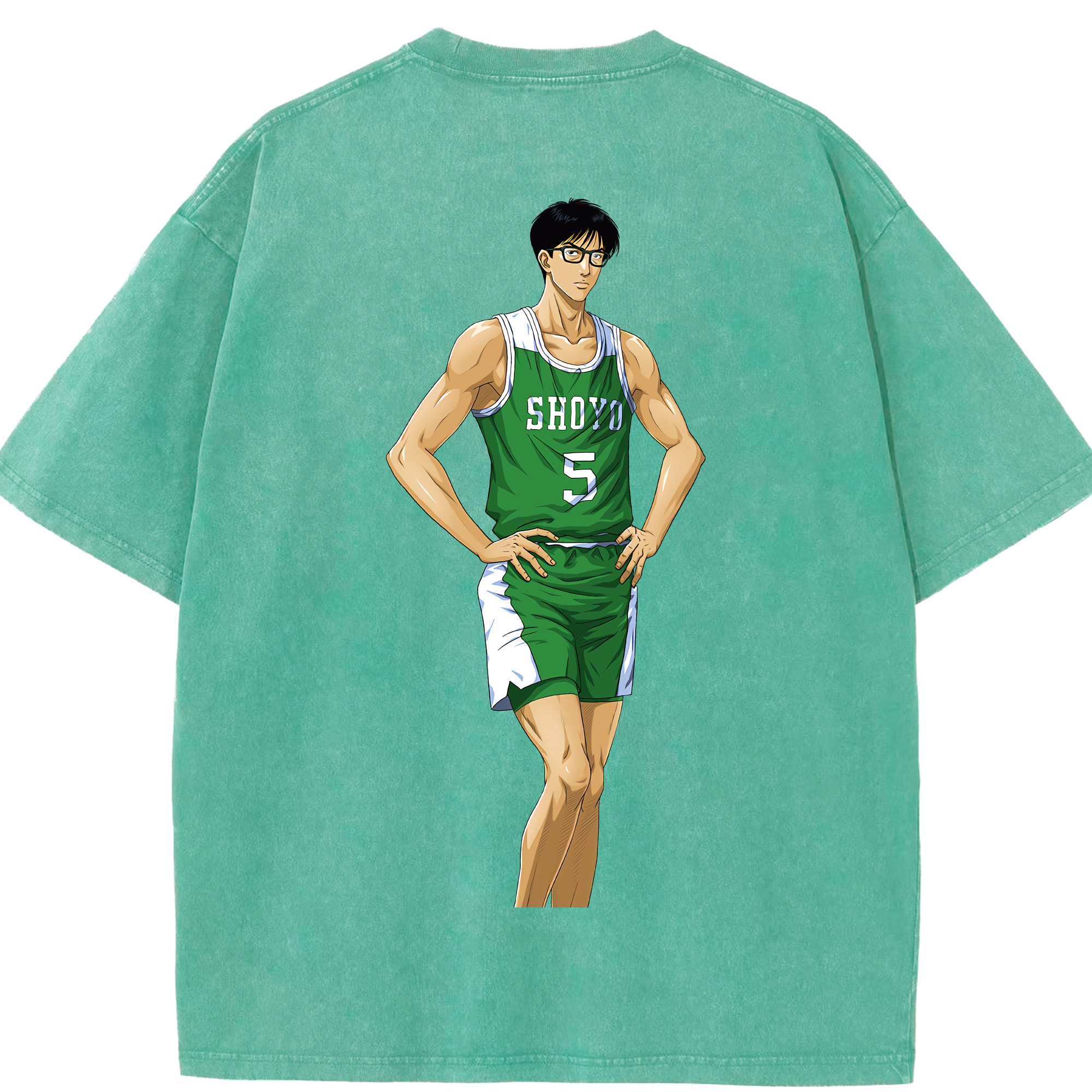 SLAM DUNK／スラムダンク 綿100% ヴィンテージ風 半袖Tシャツ（背面プリント）